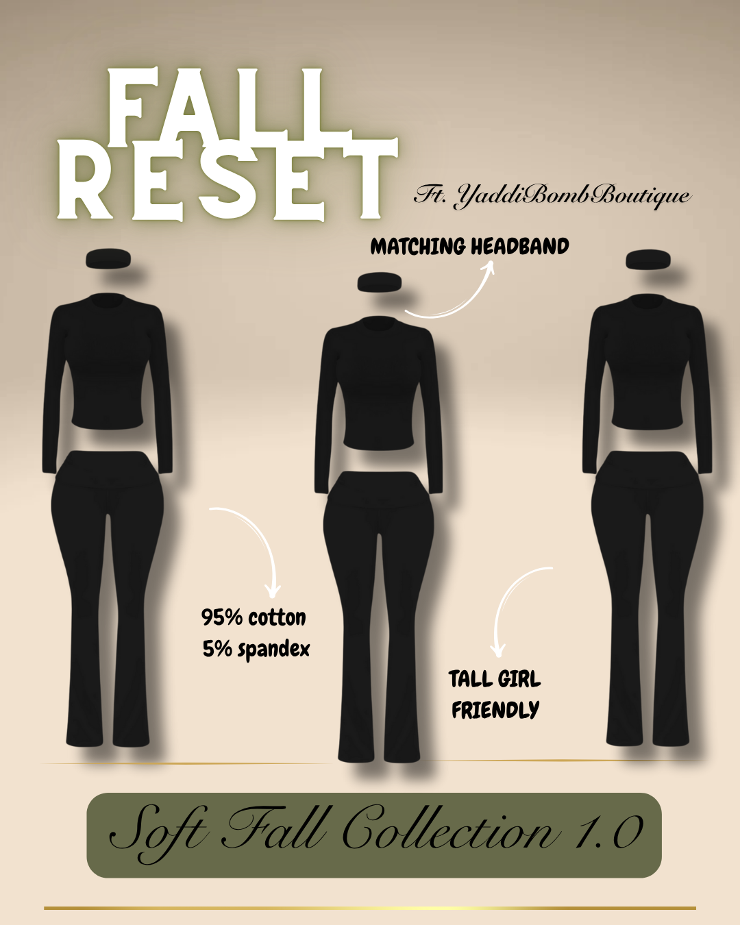 PREORDER Soft Fall 3 Piece Set (Black)