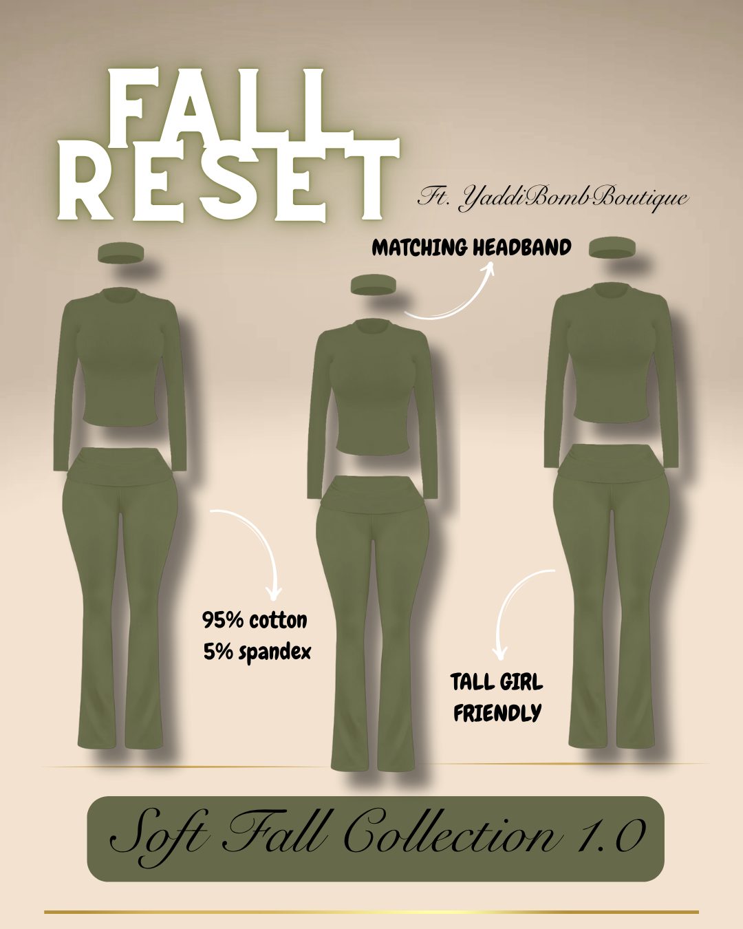 PREORDER Soft Fall 3 Piece Set (Olive)