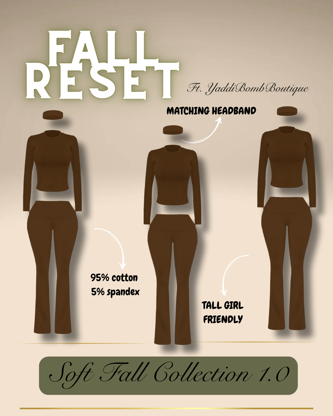 PREORDER Soft Fall 3 Piece Set (Brown)