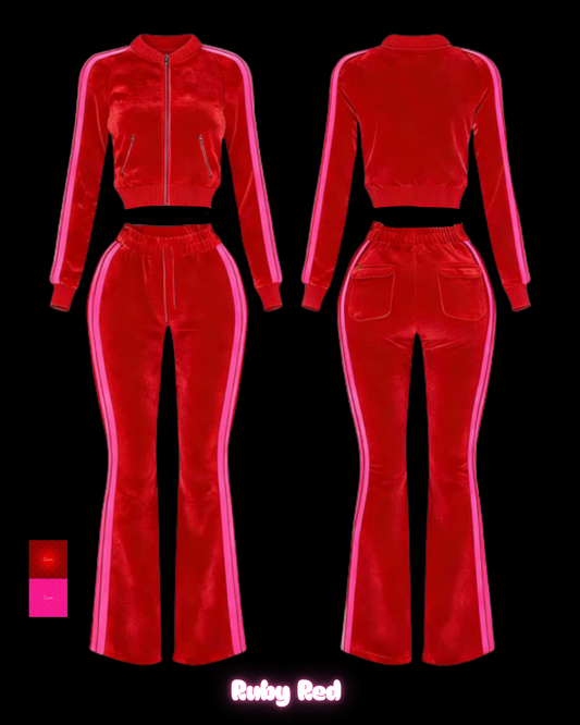 Ruby Red Velour Set (PREORDER)